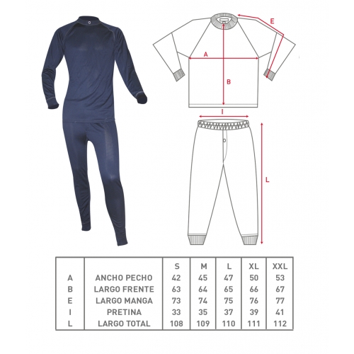 Primera Capa Pijama PRO-THERMIC Poliester